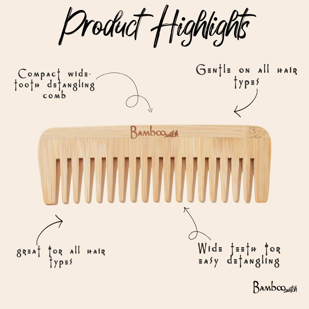 Bamboo Wide Tooth Comb